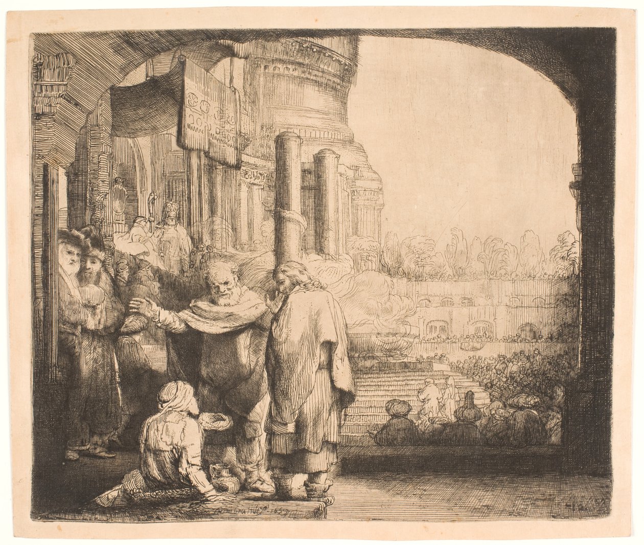 Peter and John Healing the Cripple at the Gate of the Temple by Rembrandt van Rijn