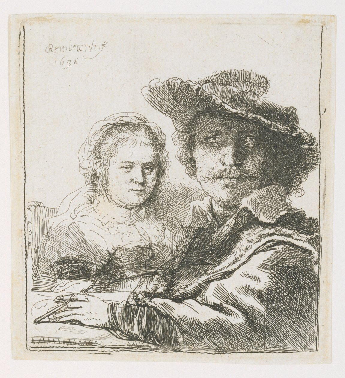 Rembrandt and His Wife Saskia by Rembrandt van Rijn