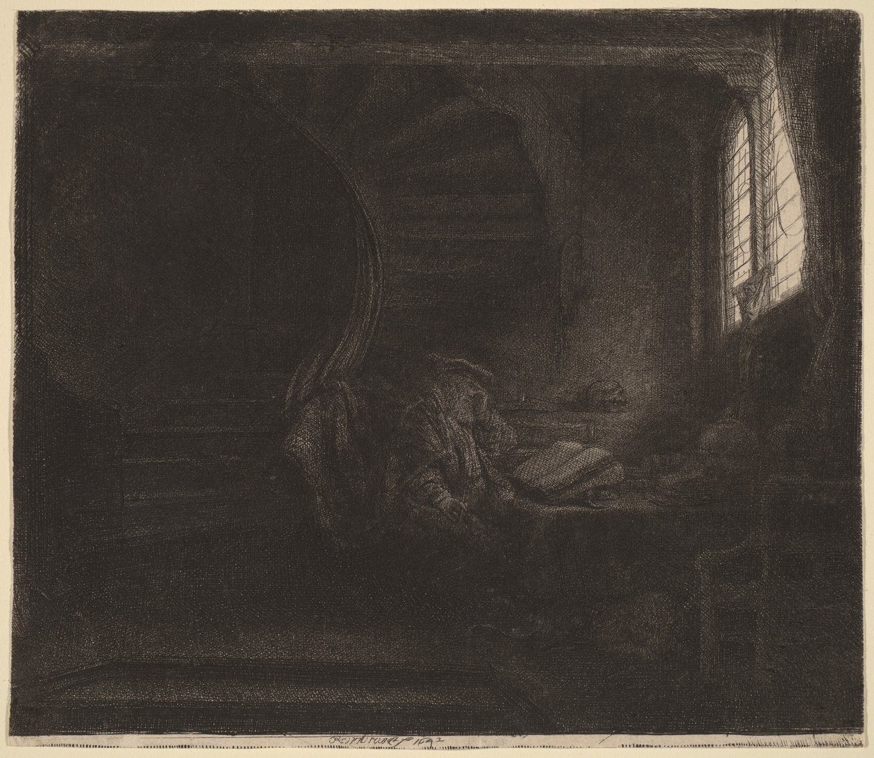 Saint Jerome in a Dark Chamber by Rembrandt van Rijn