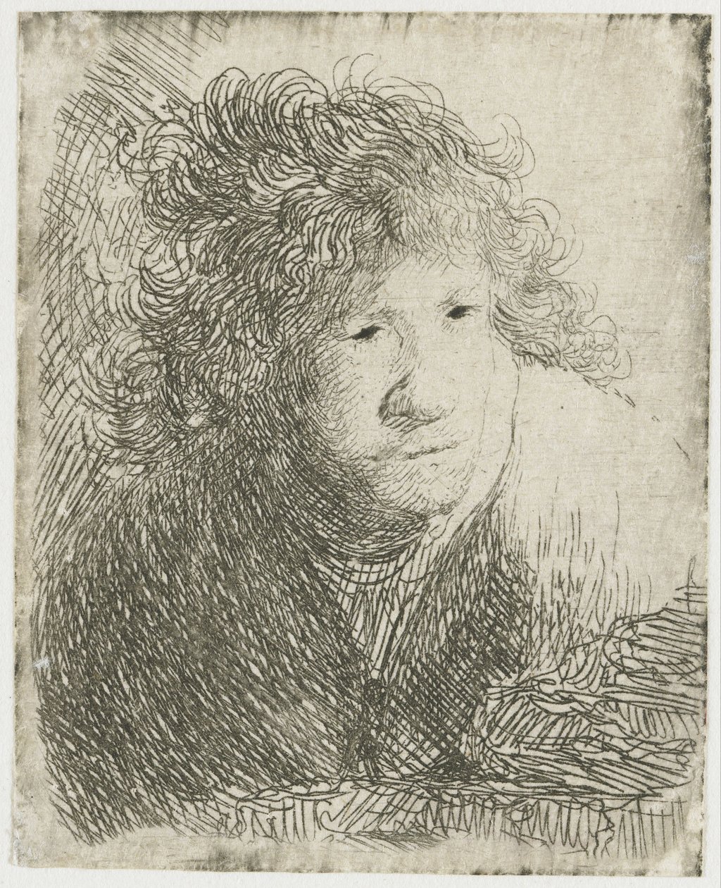 Self-Portrait, Leaning Forward, Listening, 1628 by Rembrandt van Rijn