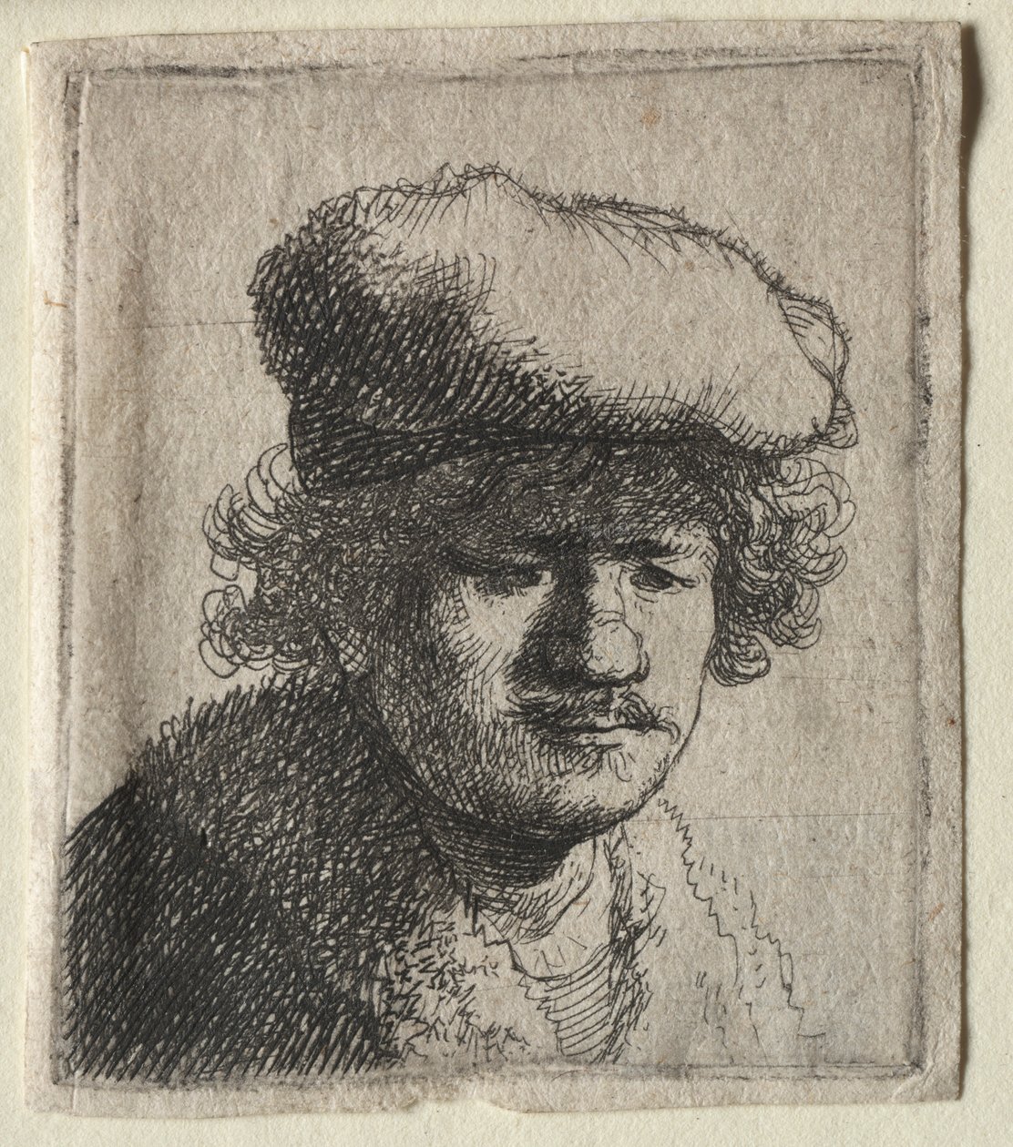 Self-Portrait with Cap Pulled Forward, c. 1631 by Rembrandt van Rijn
