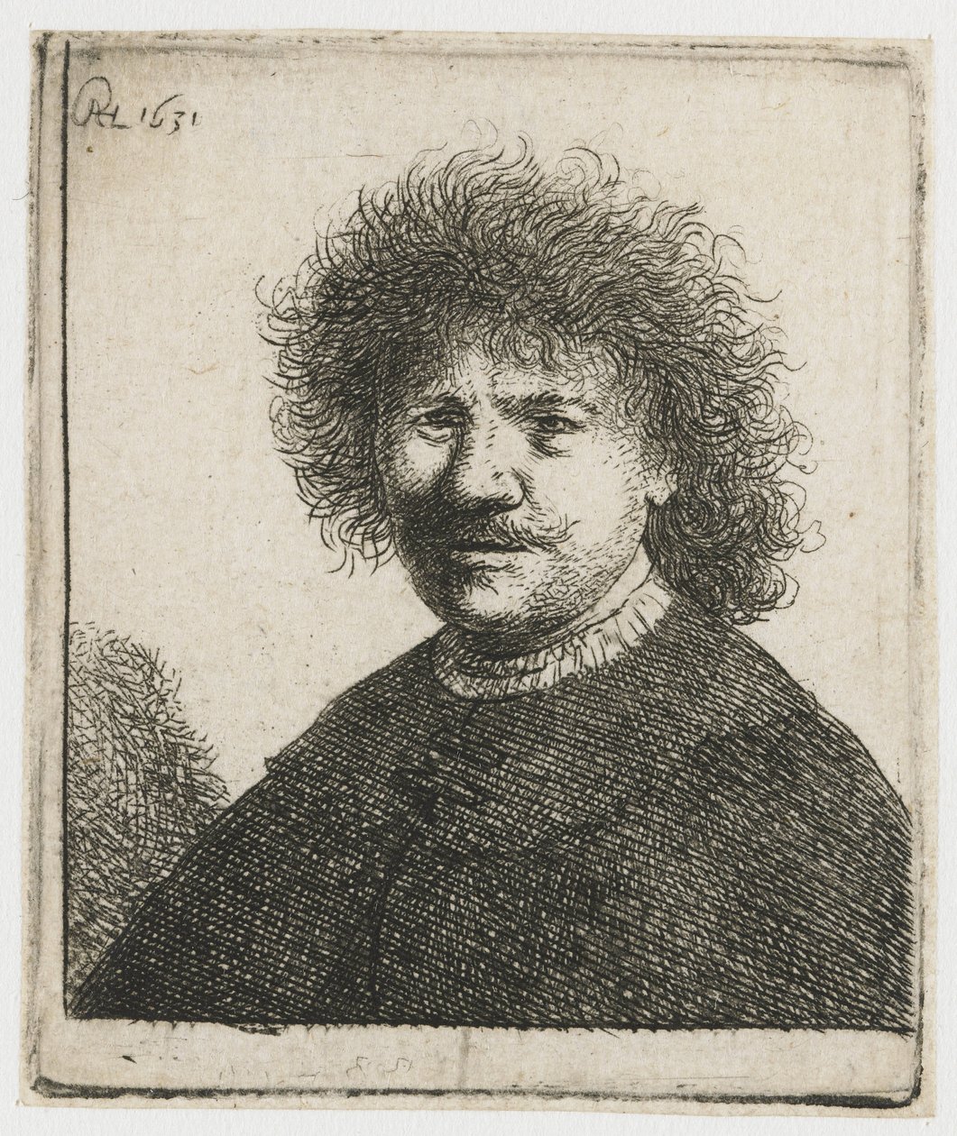 Self-Portrait in a Cloak with a Falling Collar: Bust by Rembrandt van Rijn