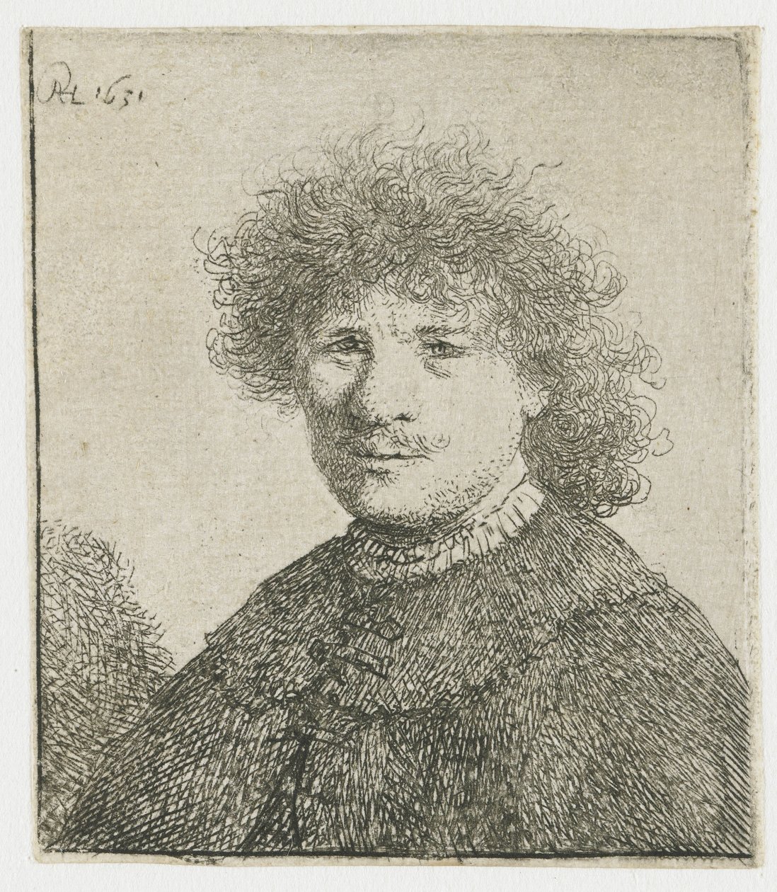 Self-Portrait in a Cloak with a Falling Collar: Bust by Rembrandt van Rijn