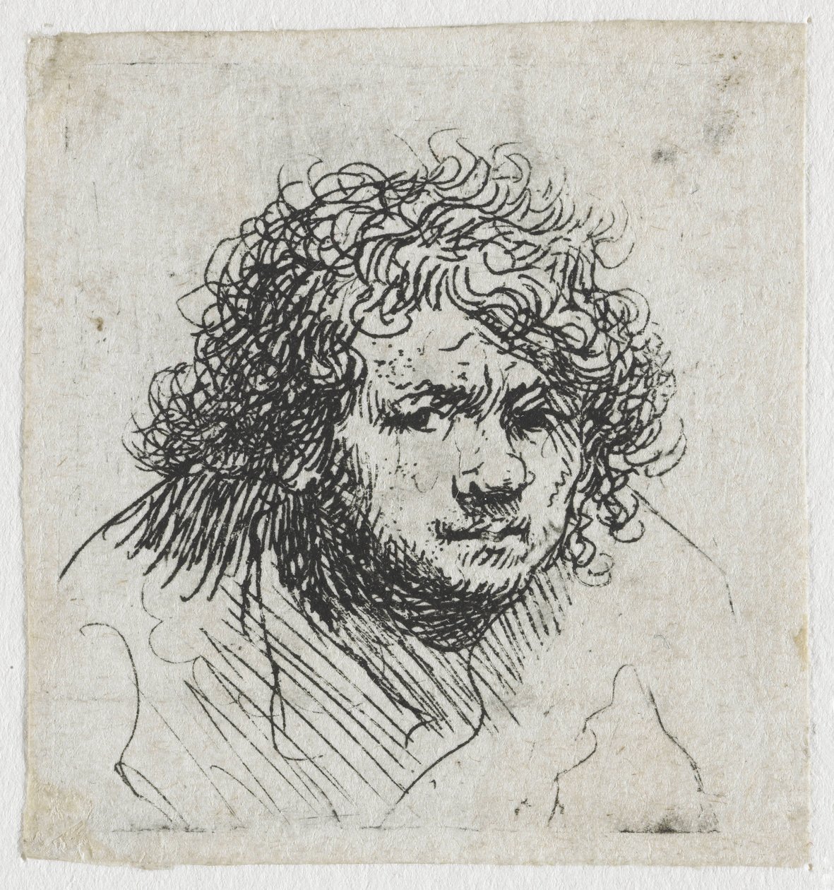Self-Portrait Leaning Forward: Bust by Rembrandt van Rijn