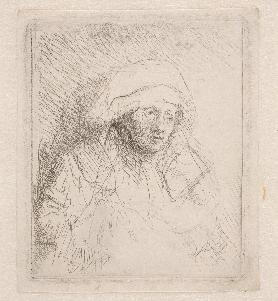Sick Woman with a Large White Head-Dress (Saskia) by Rembrandt van Rijn