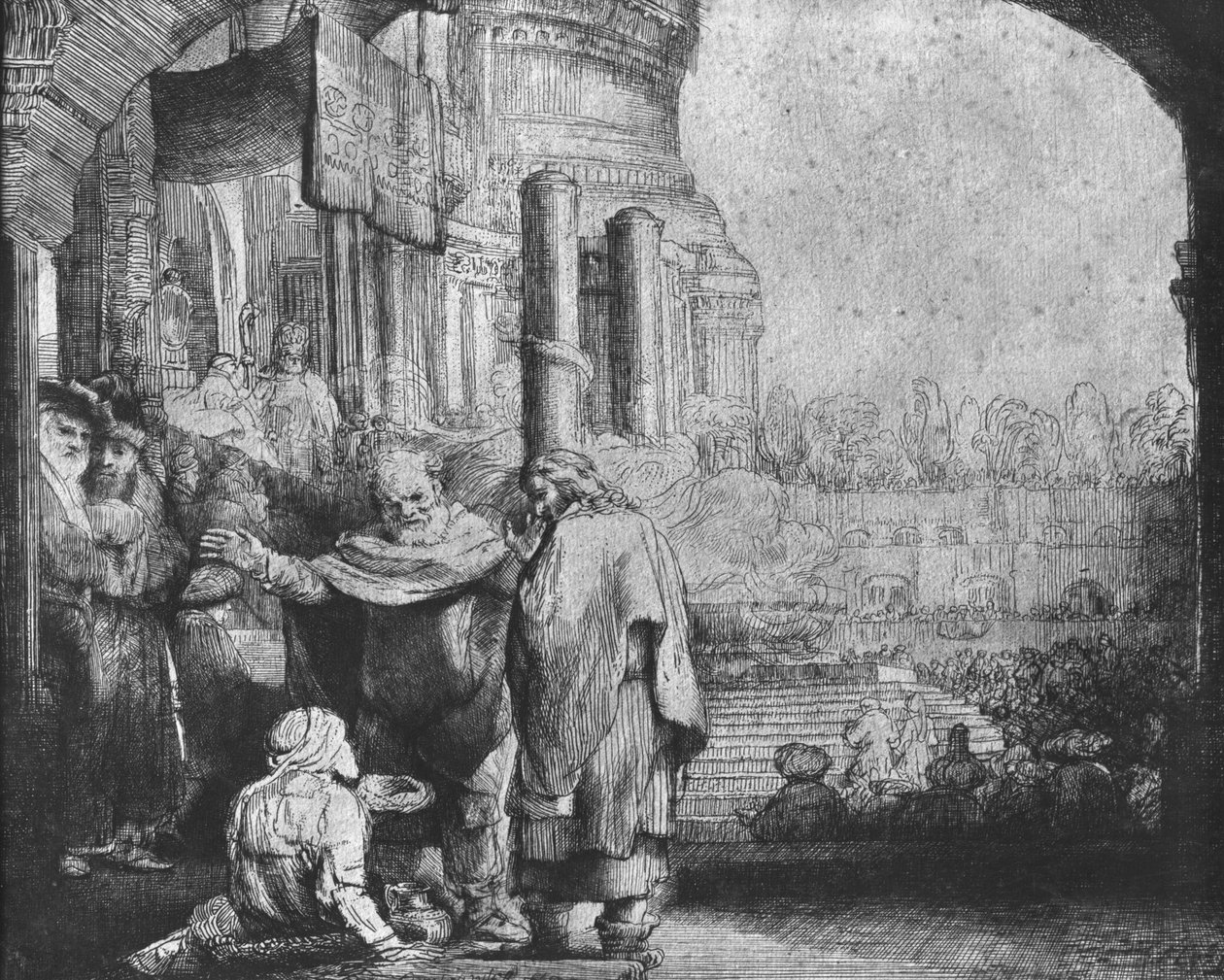 St. Peter and St. John at the Entrance to the Temple, 1649 by Rembrandt van Rijn