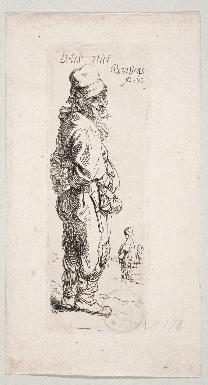 Standing Peasant Turned Right "DatS niet" by Rembrandt van Rijn