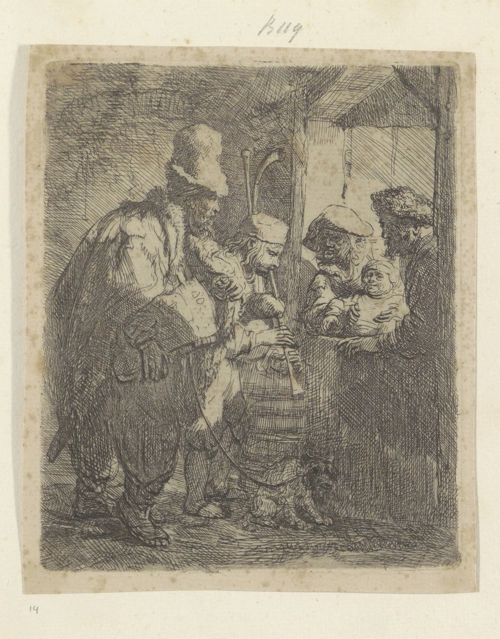Street Musicians (Recueil de quatre-vingt-cinq estampes originales) by Rembrandt van Rijn