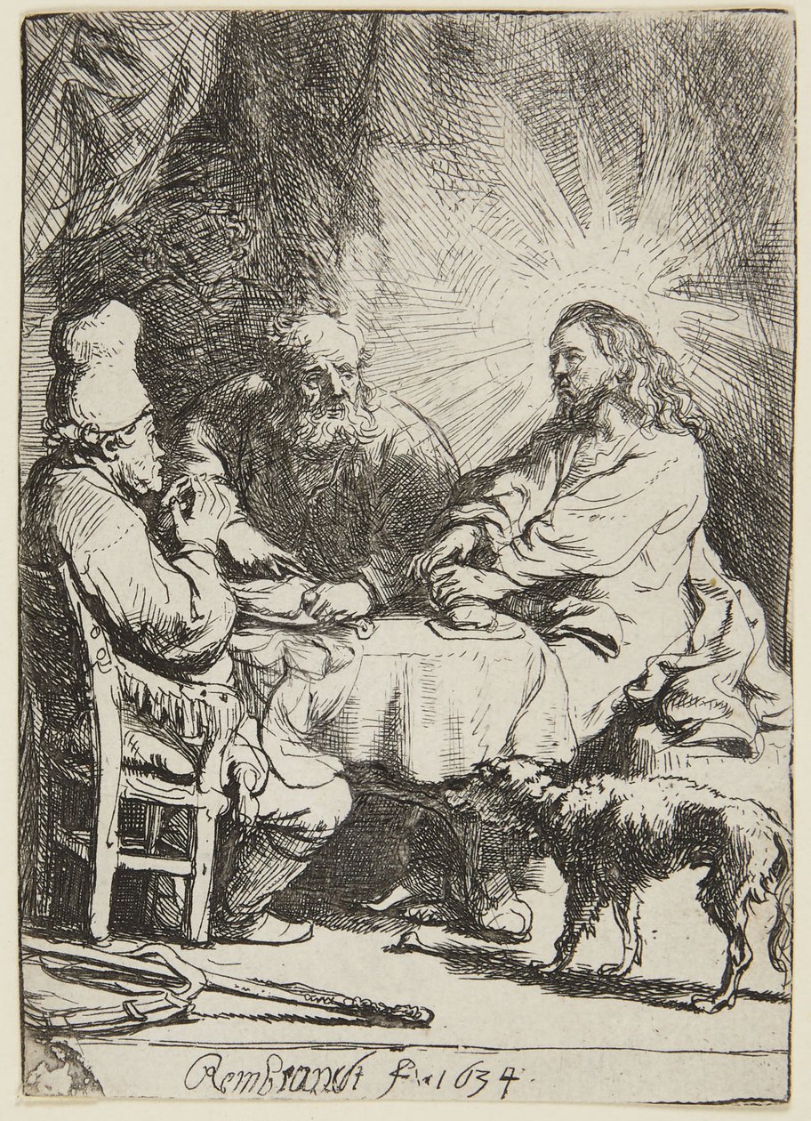 Supper at Emmaus (small plate) by Rembrandt van Rijn