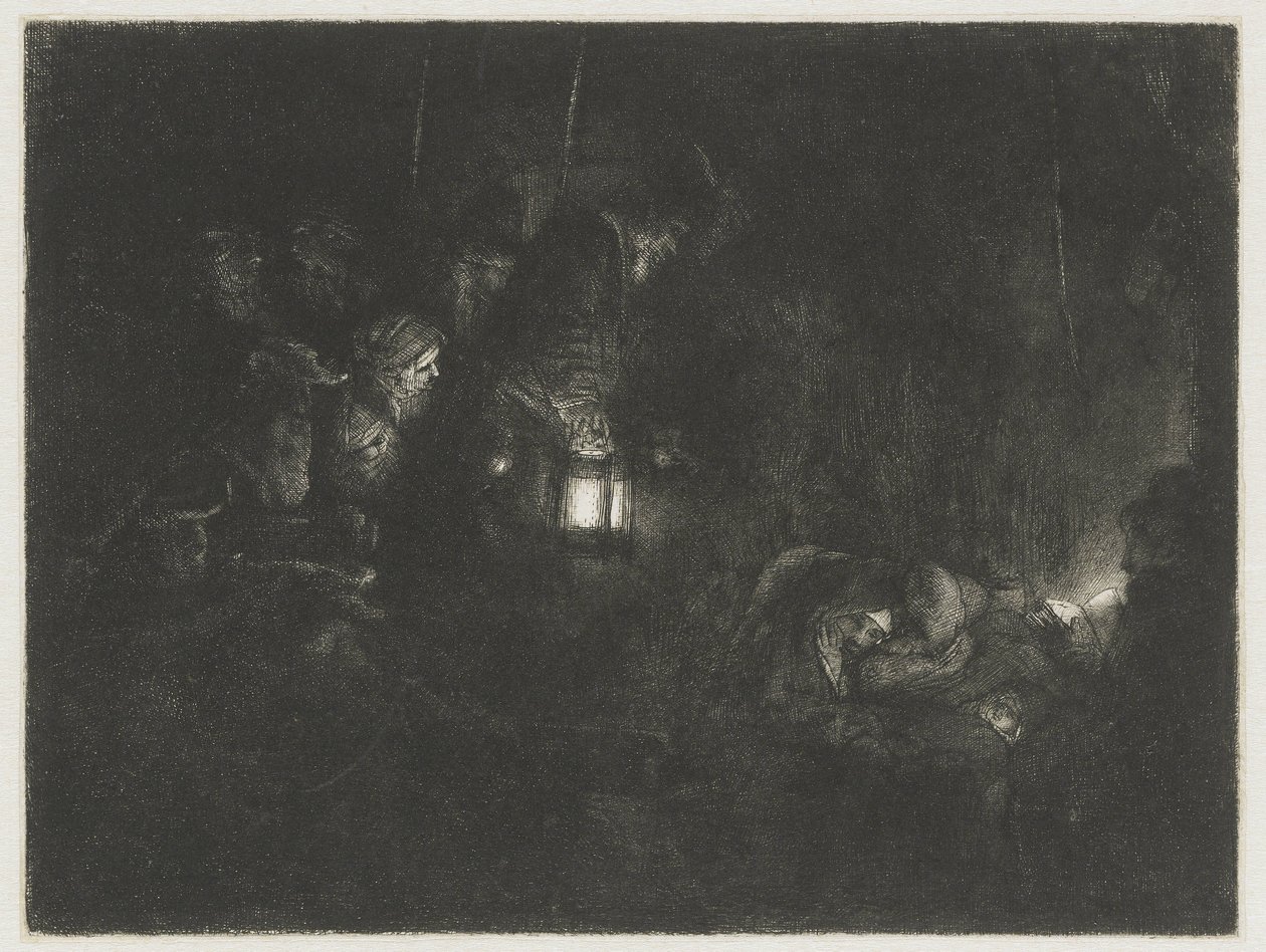 The Adoration of the Shepherds (detail) by Rembrandt van Rijn