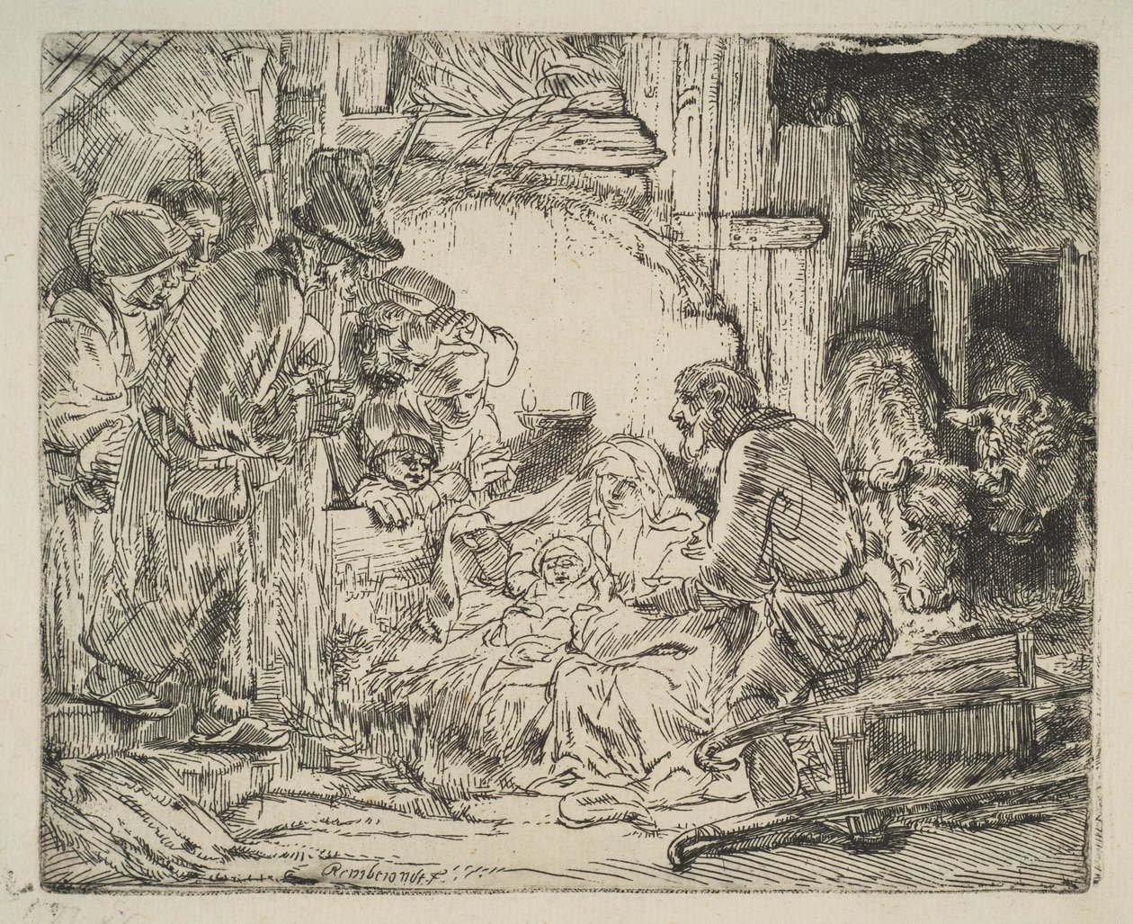The Adoration of the Shepherds, with the lamp, ca. 1654 by Rembrandt van Rijn