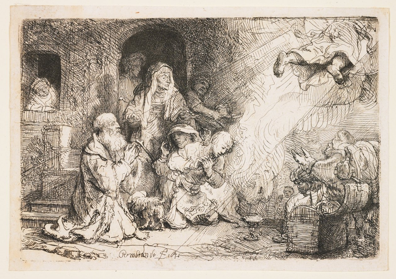 The Angel Departing from the Family of Tobias by Rembrandt van Rijn