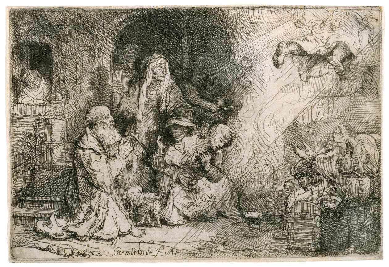 The Angel Departing from the Family of Tobias by Rembrandt van Rijn