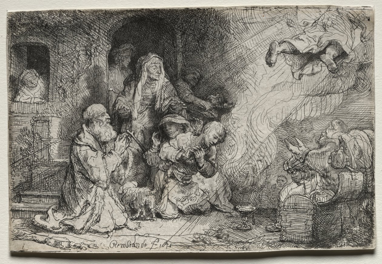 The Angel Departing from the Family of Tobit by Rembrandt van Rijn