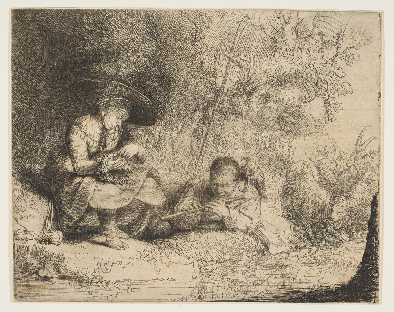 The Flute Player, 1642 by Rembrandt van Rijn
