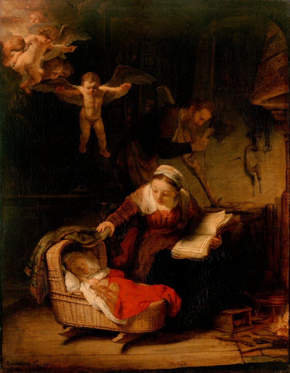 The Holy Family with Angels by Rembrandt van Rijn