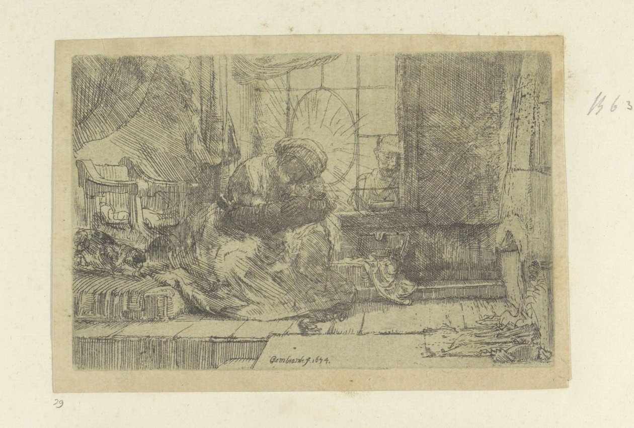 The Holy Family with the Cat and Snake by Rembrandt van Rijn