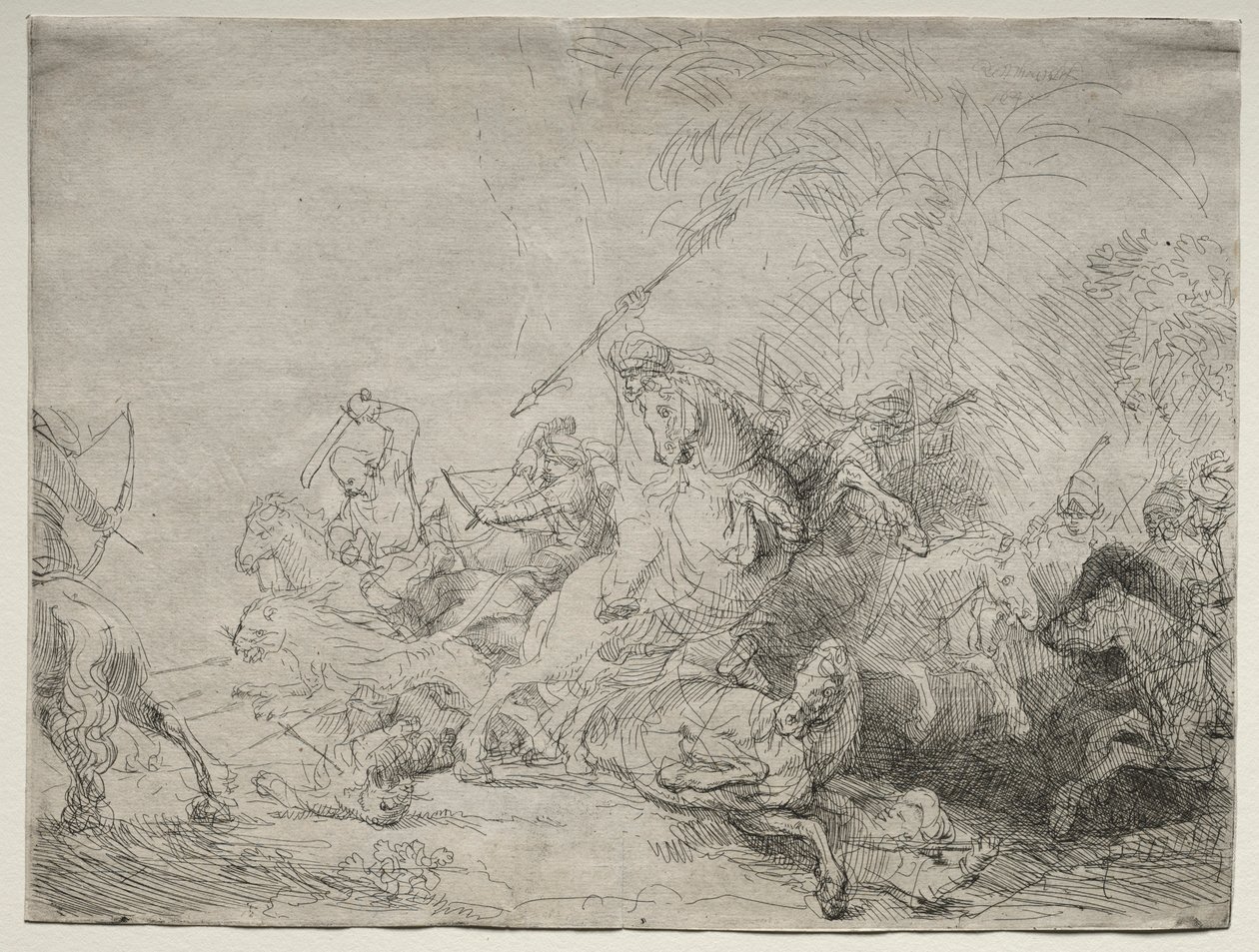 The Large Lion Hunt by Rembrandt van Rijn