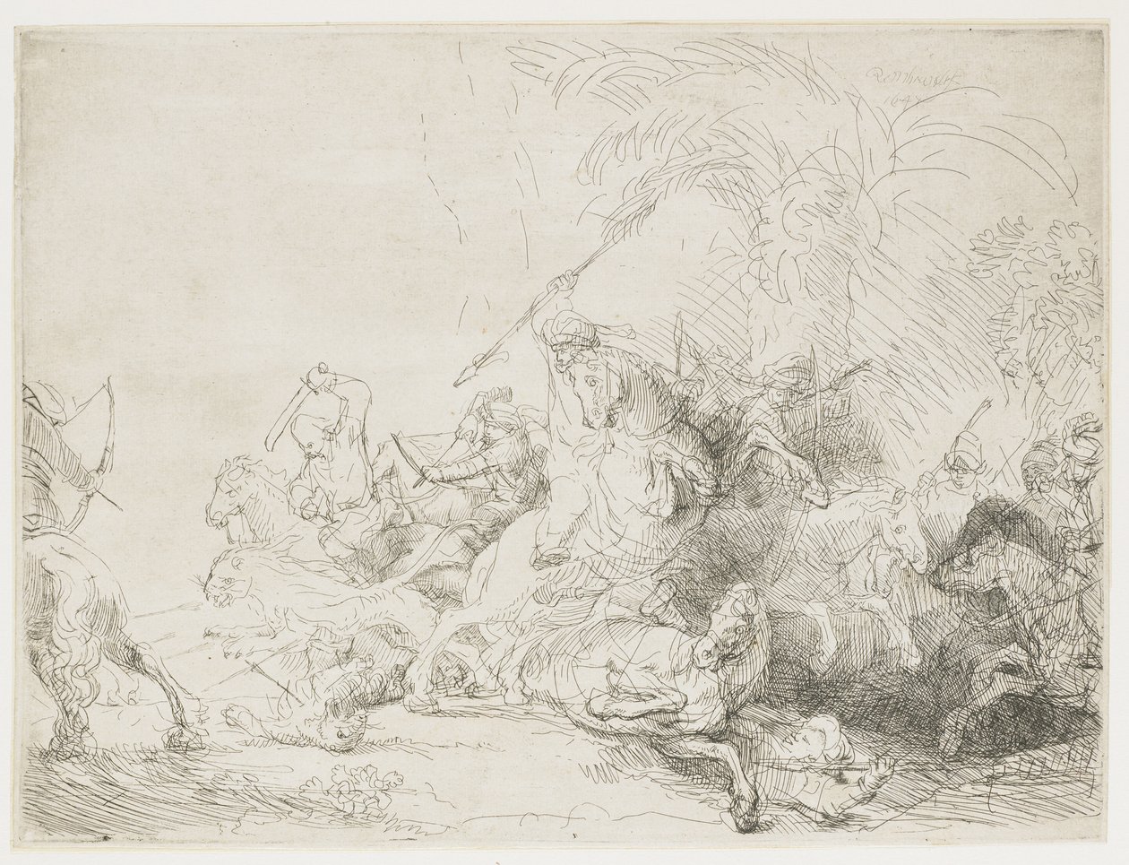 The Large Lion Hunt by Rembrandt van Rijn