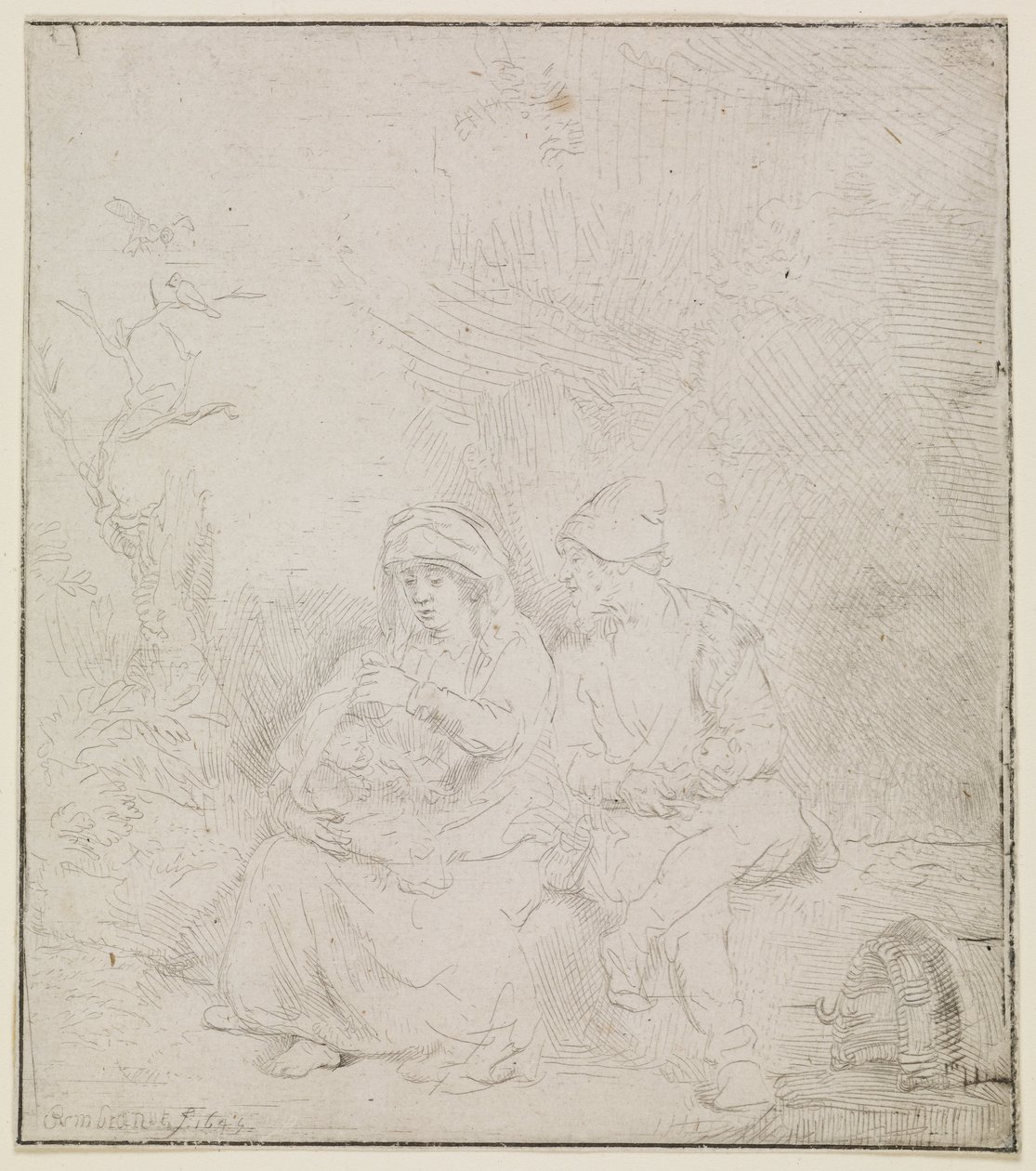 The Rest on the Flight by Rembrandt van Rijn