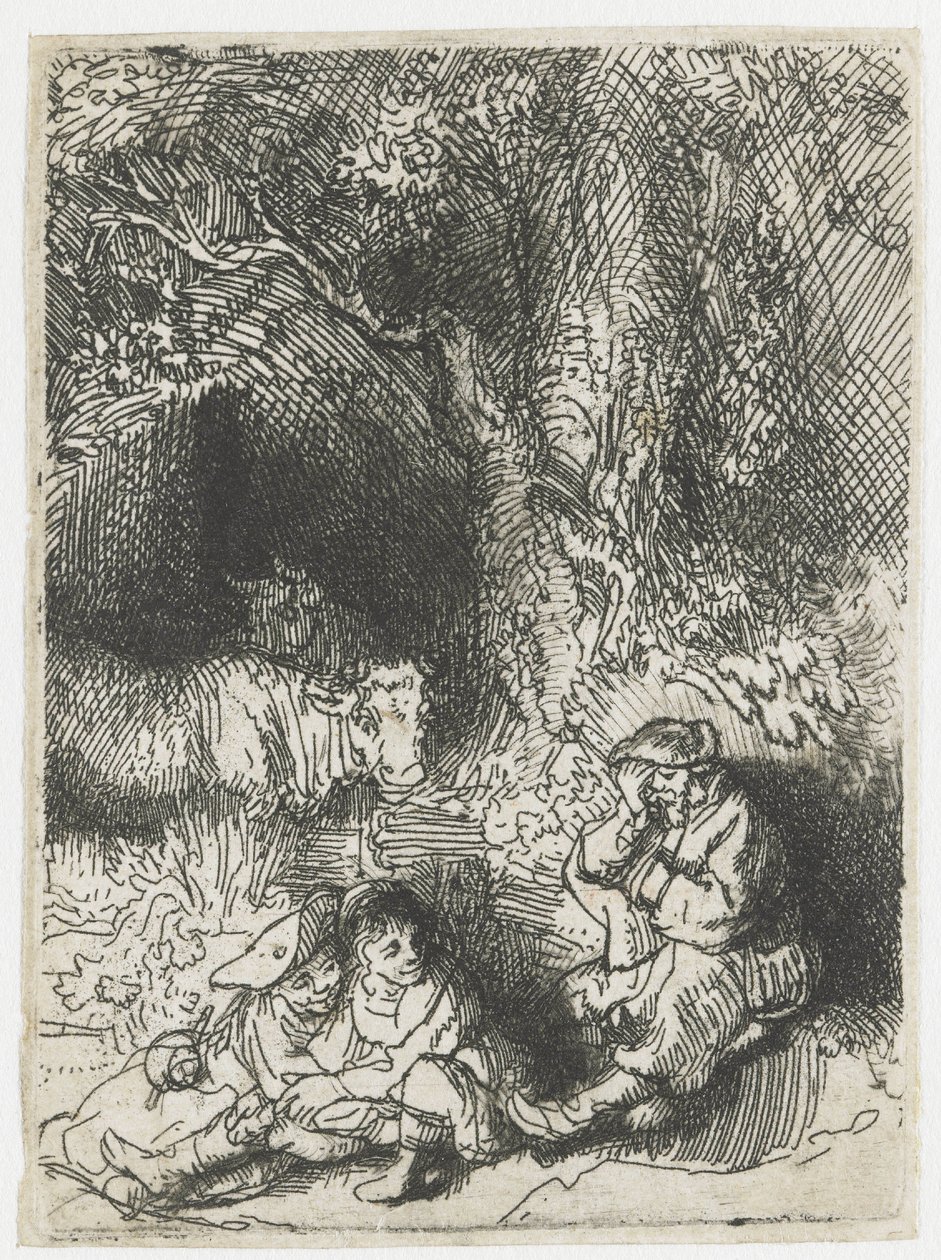 The Sleeping Herdsman by Rembrandt van Rijn