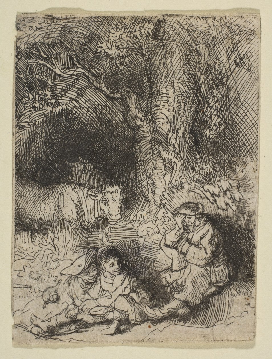 The Sleeping Herdsman by Rembrandt van Rijn