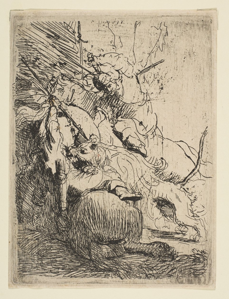 The Small Lion Hunt with One Lion, ca. 1629 by Rembrandt van Rijn