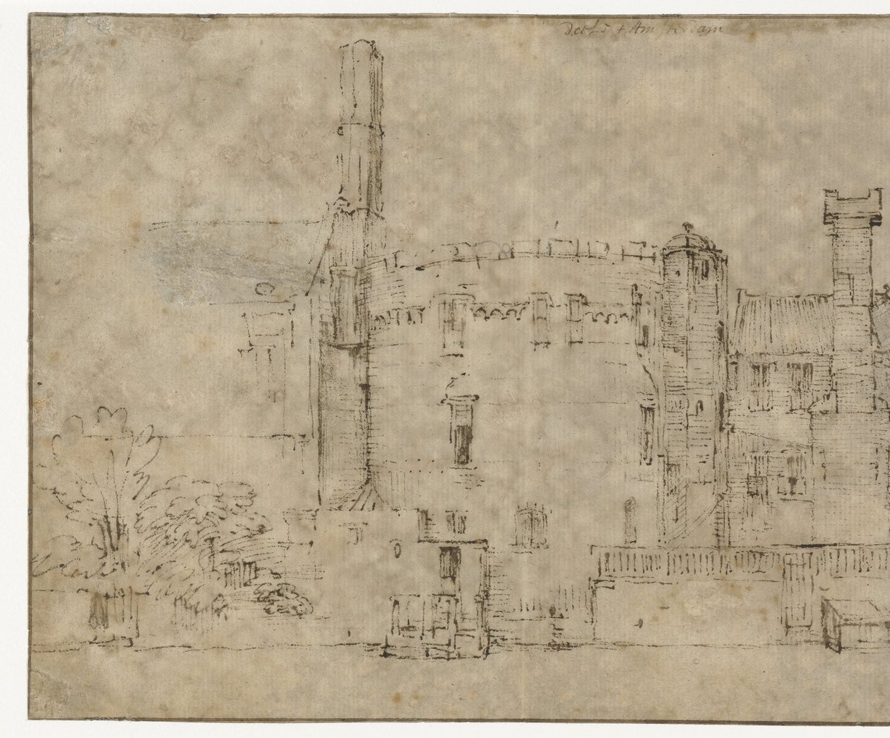 The Swijgh Utrecht Tower in Amsterdam by Rembrandt van Rijn
