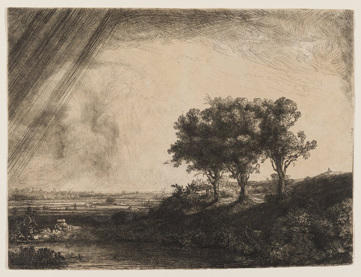 The Three Trees by Rembrandt van Rijn