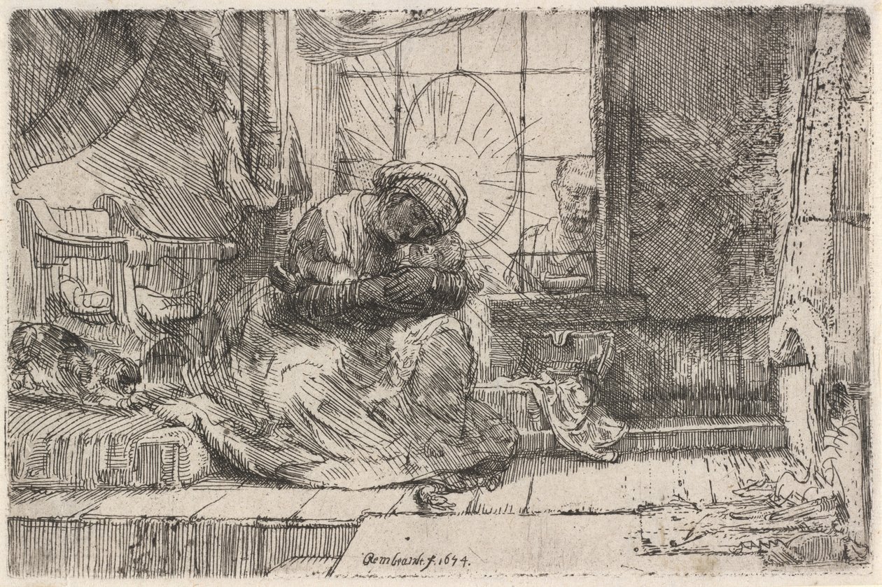 The Virgin and Child with the Cat and Snake by Rembrandt van Rijn