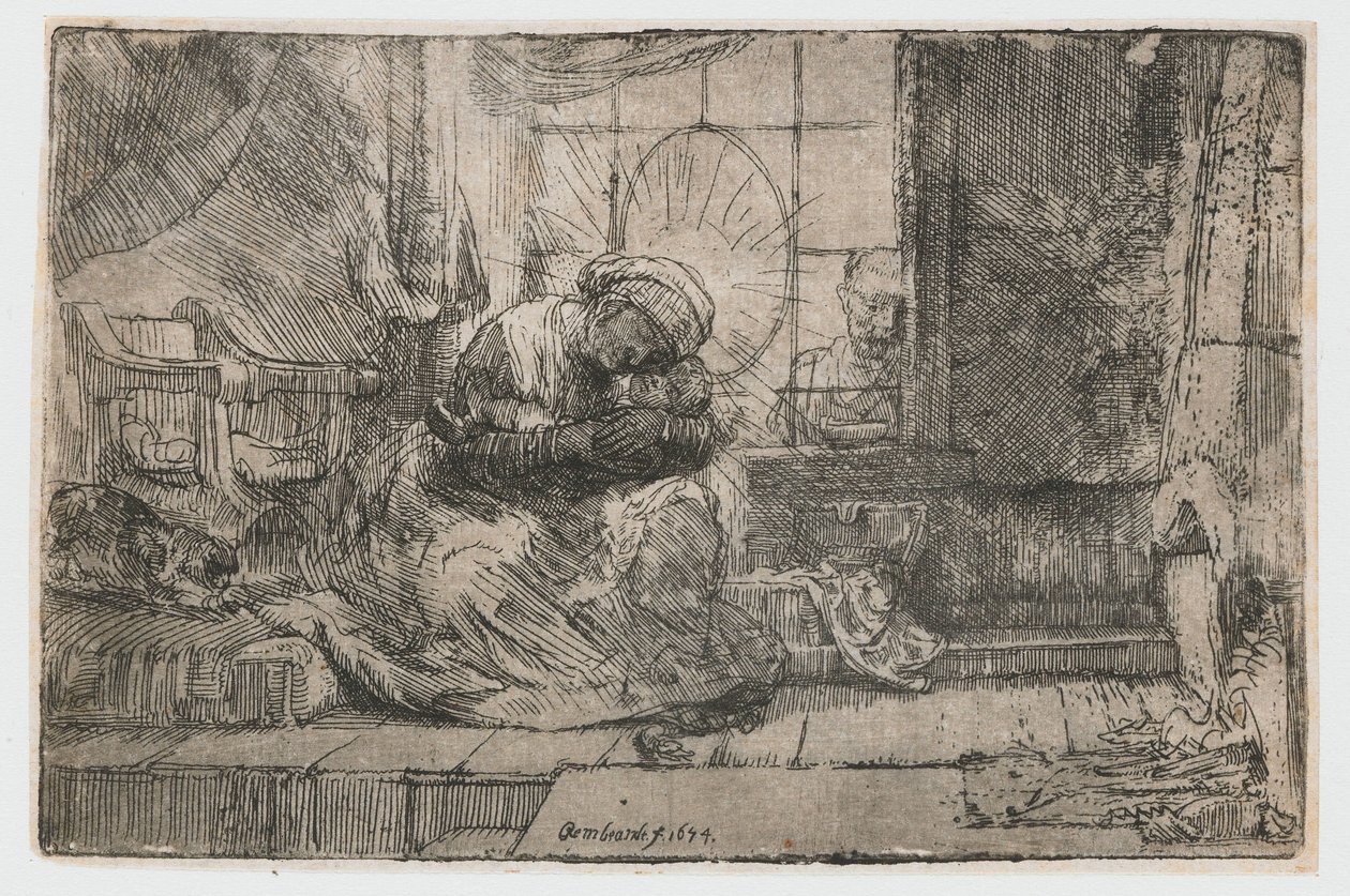 The Virgin and Child with the Cat and the Snake by Rembrandt van Rijn