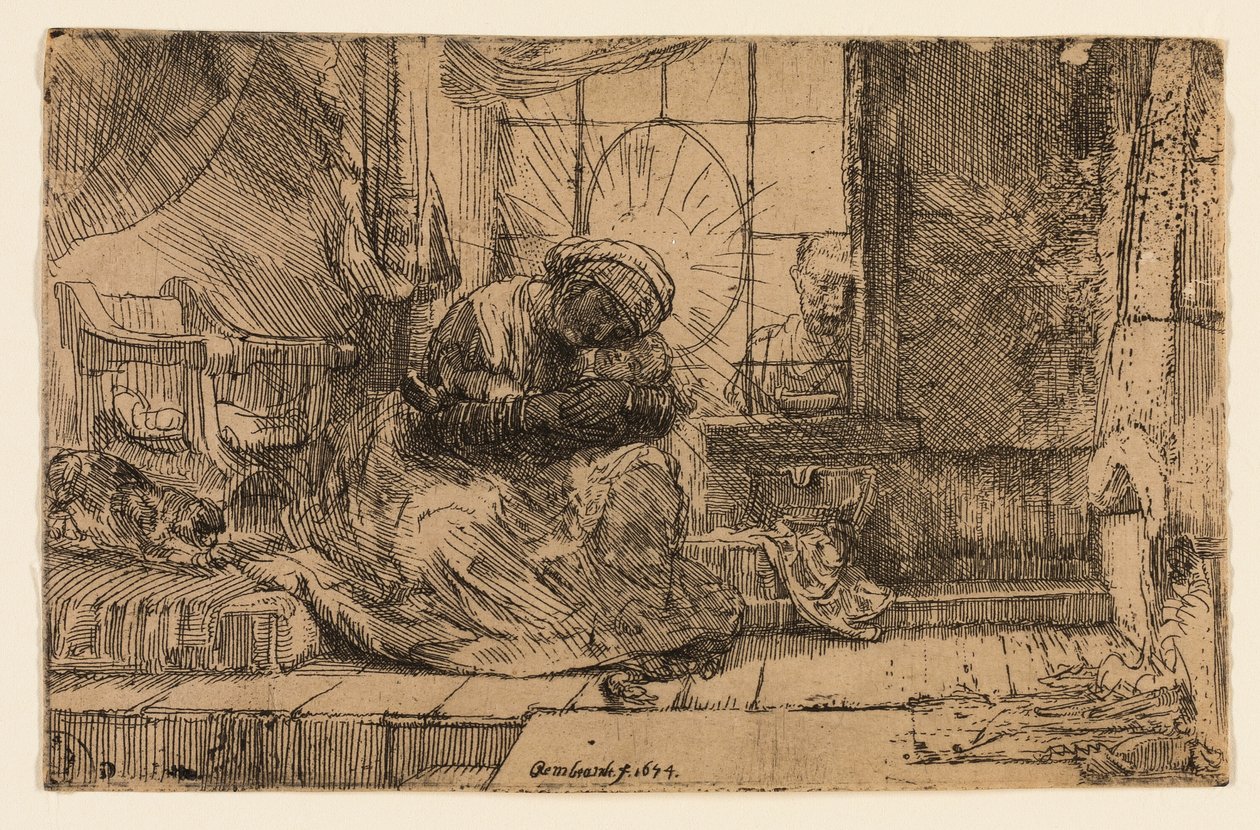 The Virgin and Child with the Cat and the Snake by Rembrandt van Rijn
