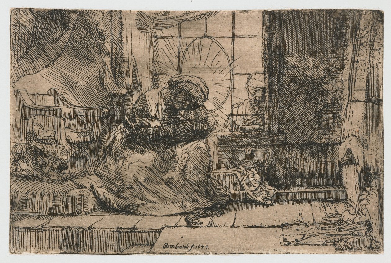 The Virgin and Child with the Cat and the Snake by Rembrandt van Rijn