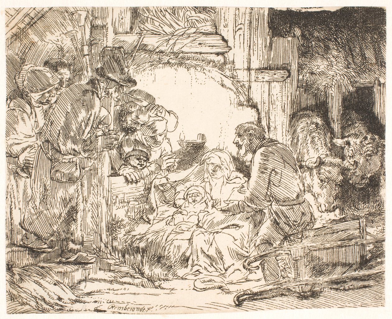 The Adoration of the Shepherds (with the lamp) by Rembrandt van Rijn