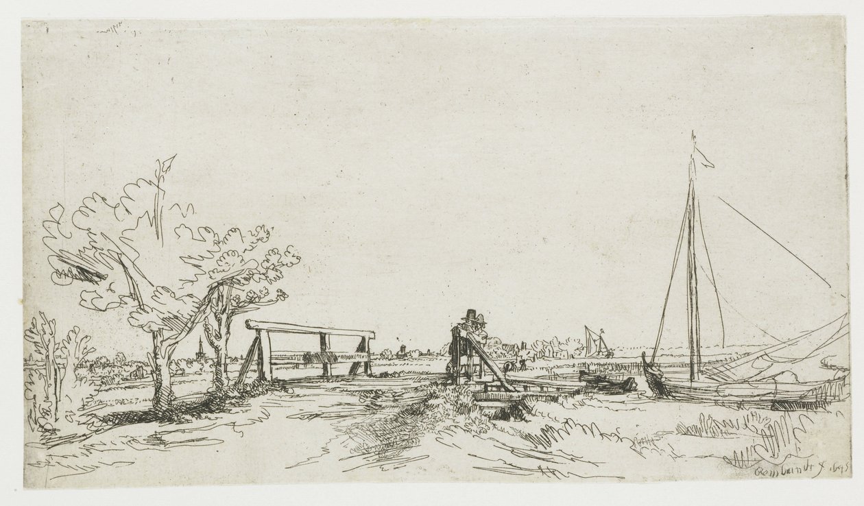The Bridge at Klein Kostverloren on the Amstel by Rembrandt van Rijn