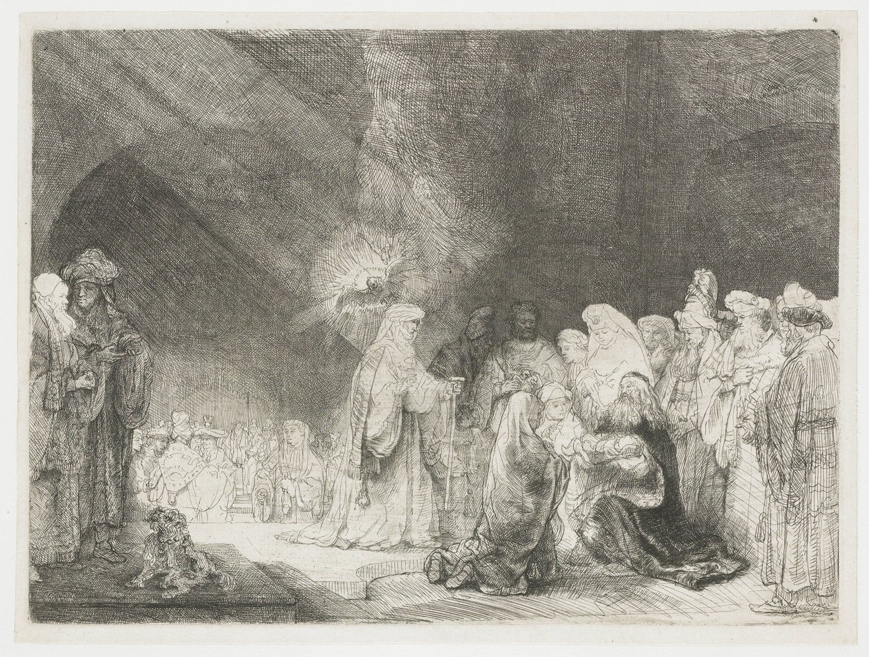 The Presentation in the Temple: Oblong Print by Rembrandt van Rijn