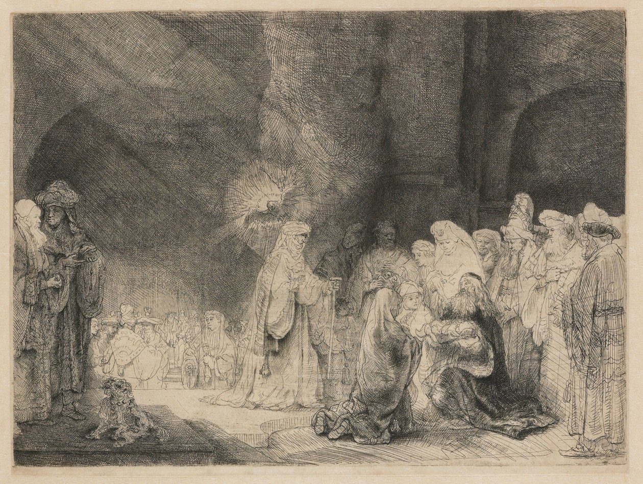 The Presentation in the Temple: Oblong Print by Rembrandt van Rijn