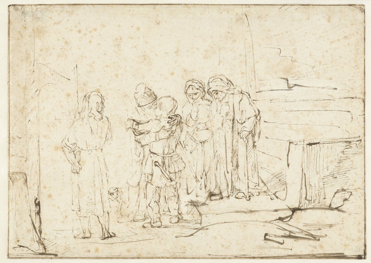Tobias and the Angel Saying Goodbye to Raguel by Rembrandt van Rijn