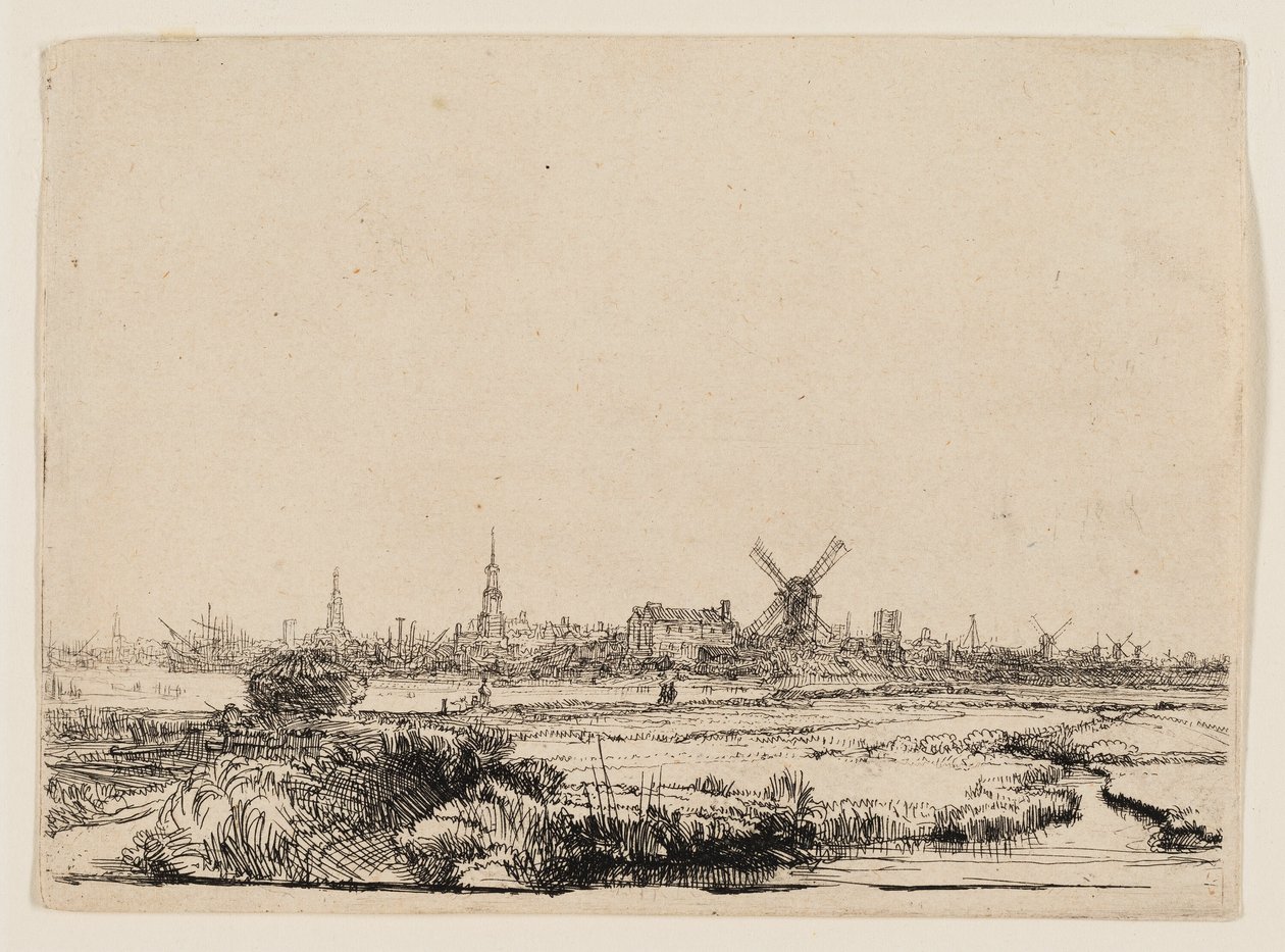 View of Amsterdam from the Kadijk by Rembrandt van Rijn