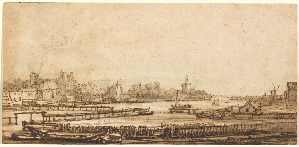View over the Amstel from the Rampart by Rembrandt van Rijn