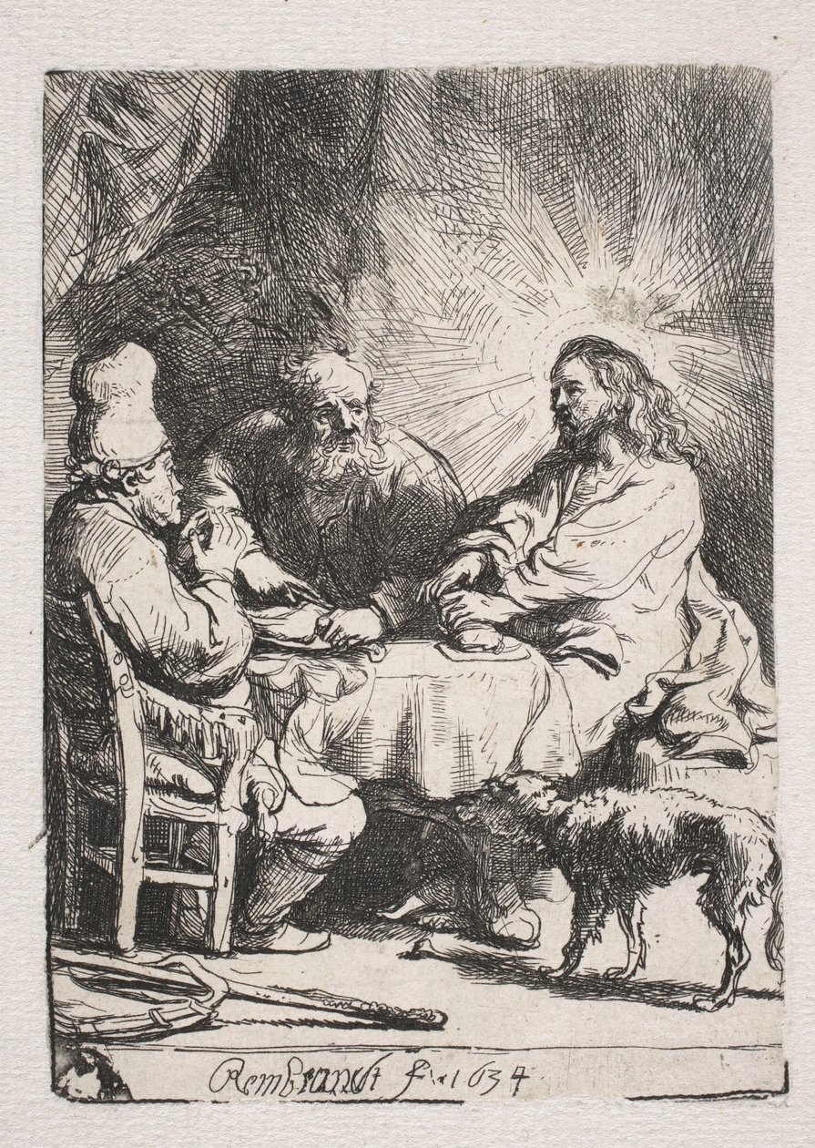 Supper at Emmaus (small plate) by Rembrandt van Rijn