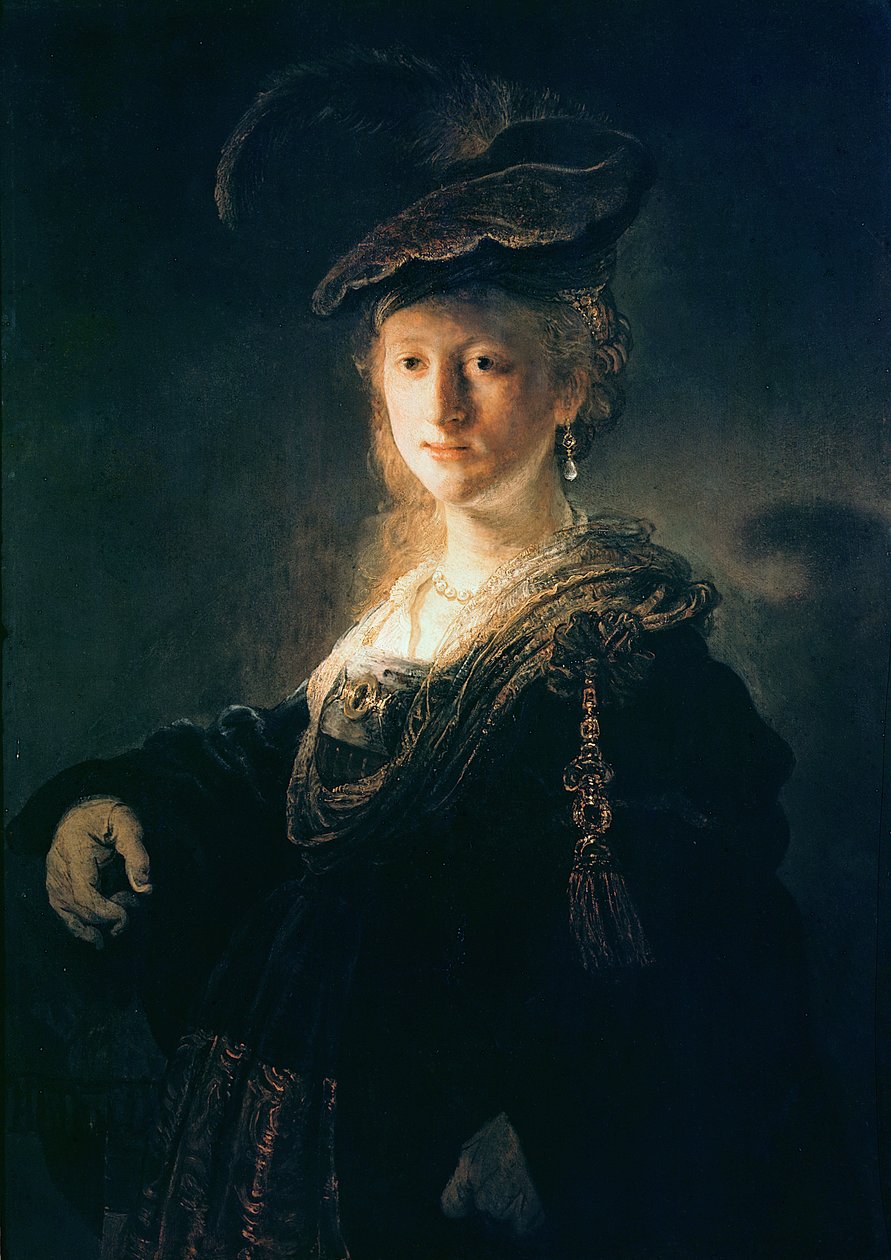 Young Woman in Fancy Dress by Rembrandt van Rijn