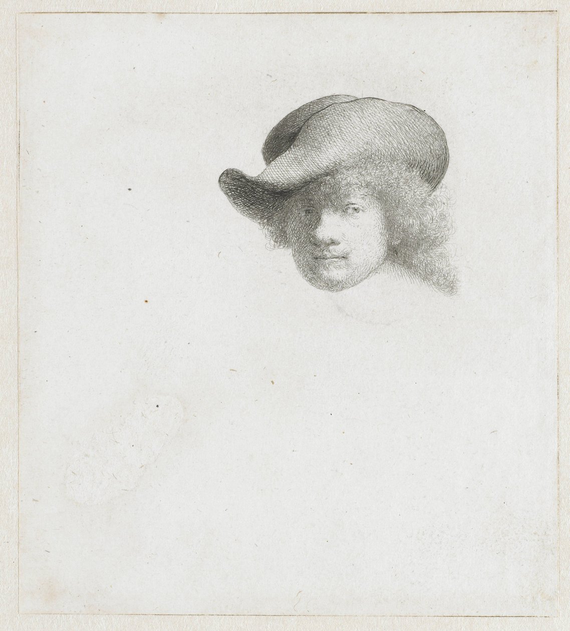 Self-Portrait with Soft Hat and Embroidered Cloak by Rembrandt van Rijn