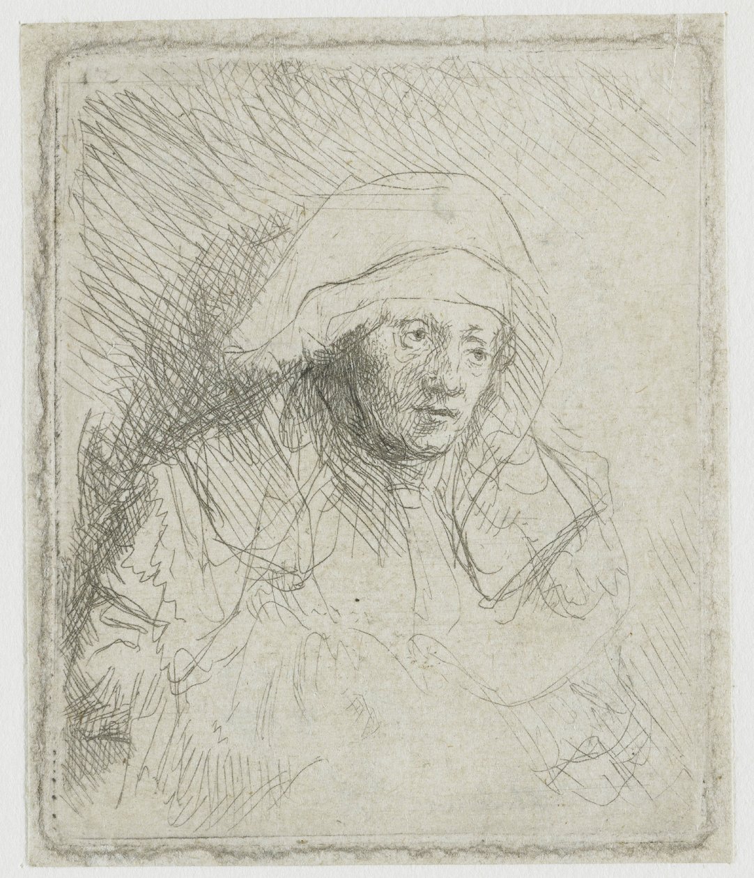 Sick Woman with a White Headscarf (Saskia) by Rembrandt van Rijn