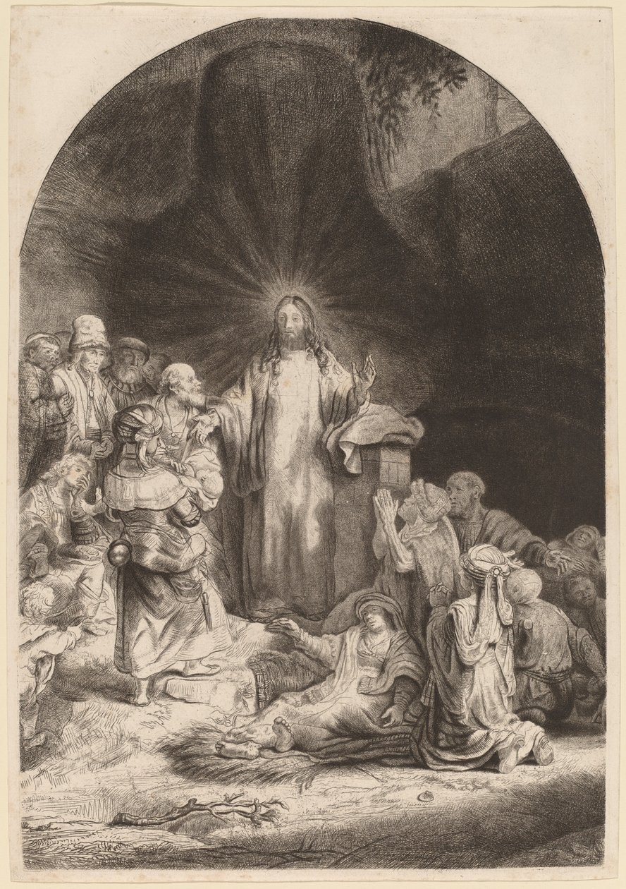 Christ Preaching and Healing (Fragment from the Hundred Guilder Print) by Rembrandt van Rijn and William Baillie