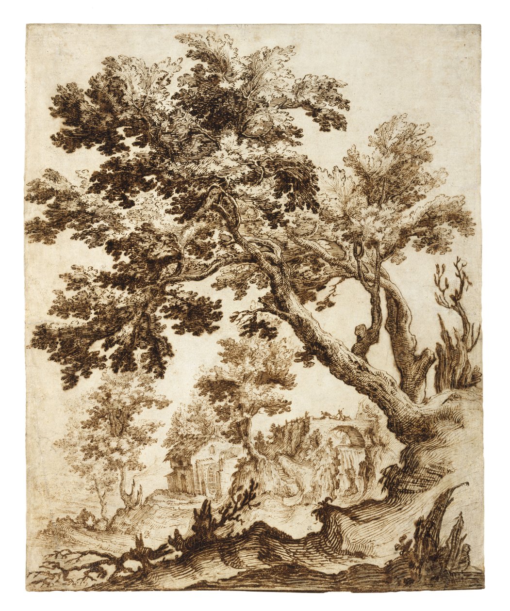 Landscape with Tree and Mill, early 1600s by Remigio Cantagallina