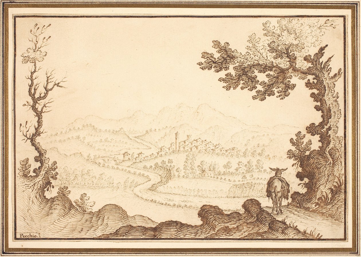 A Landscape Near Pecchio by Remigio Cantagallina