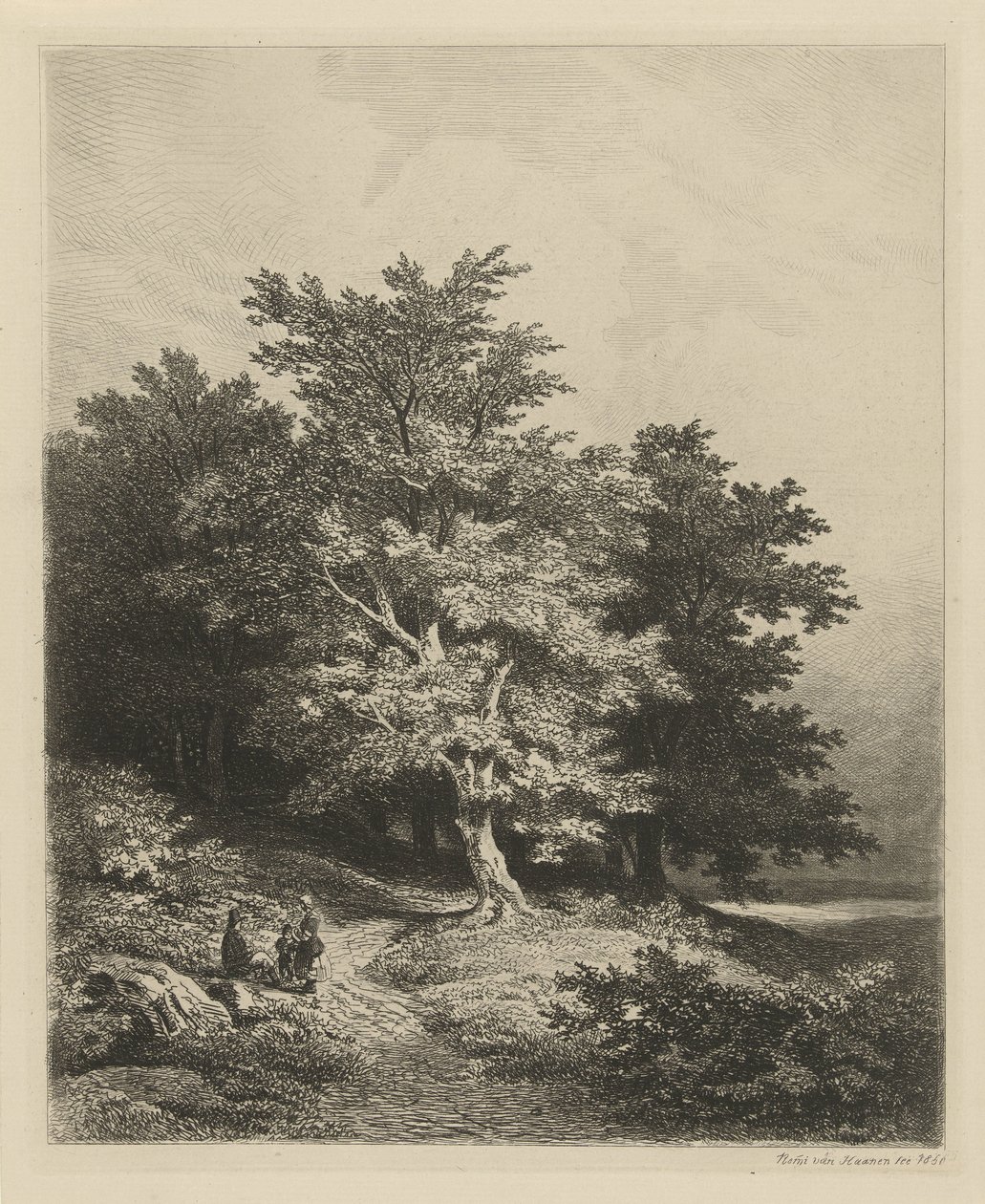 Figures by a Forest Edge by Remigius Adrianus Haanen