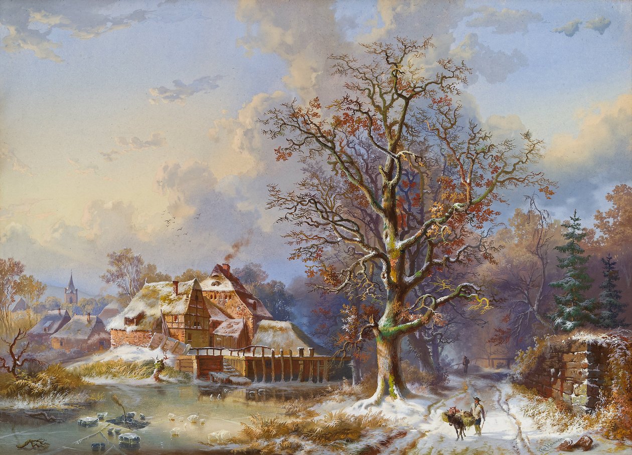 Village in Winter by Remigius Adrianus Haanen