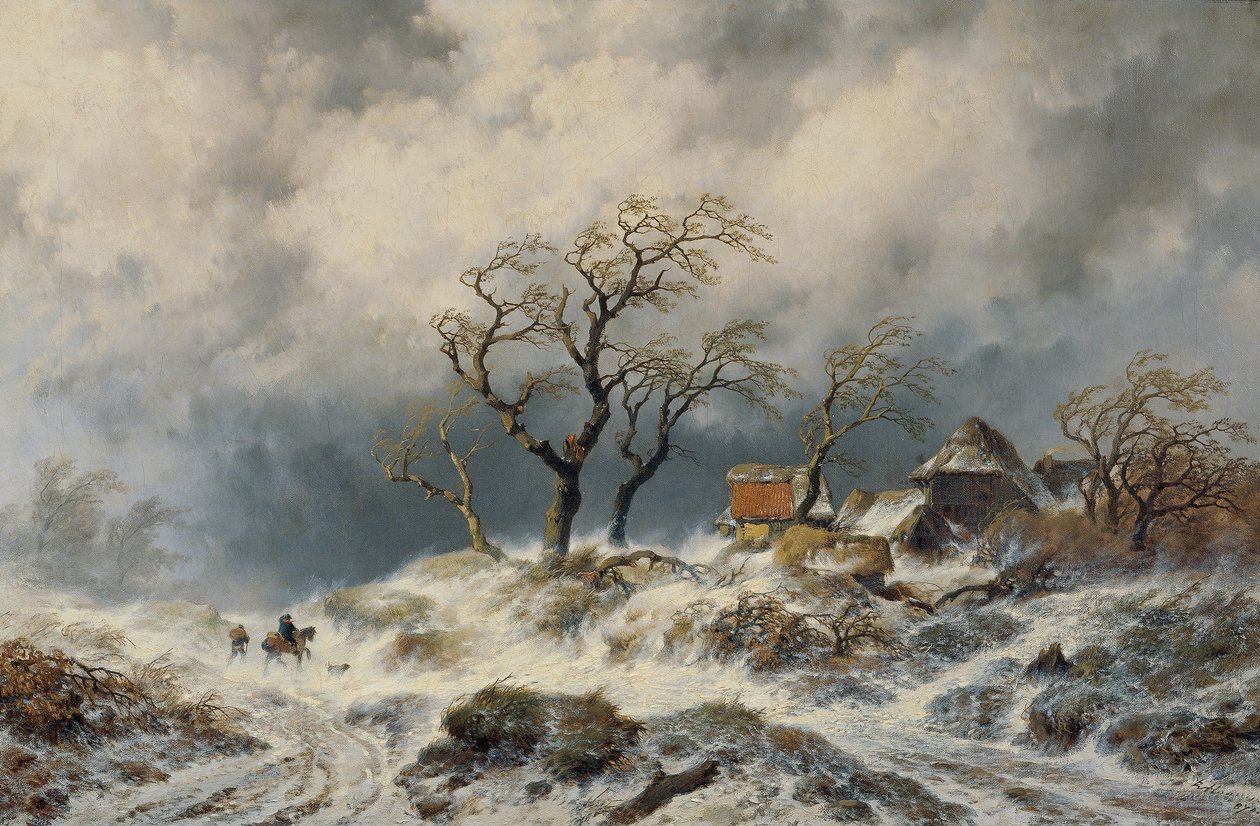 Dutch Winter Landscape (Snowdrifts) by Remigius Adrianus van Haanen